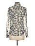 Banana Republic Animal Print Silver Long Sleeve Blouse Size 0 - photo 2