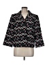Silkland 100% Silk Chevron-herringbone Black Silk Blazer Size M - photo 1