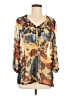 Quintessential 100% Polyester Brown 3/4 Sleeve Blouse Size M - photo 1