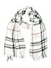 V.Fraas 100% Viscose Plaid White Scarf One size - photo 1