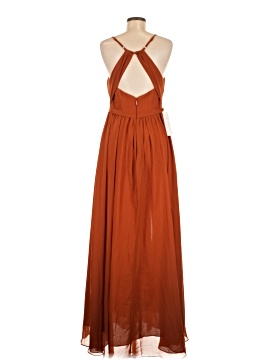 burnt orange dress casual Burnt Orange Pleated Long Sleeve Mini Dress main image 0