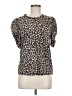 A.L.C. 100% Cotton Animal Print Brown Short Sleeve Blouse Size M - photo 1