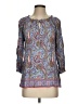 Talbots 100% Rayon Paisley Blue 3/4 Sleeve Blouse Size S (petite) - photo 1