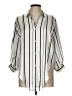 Cloud Chaser 100% Polyester Stripes Ivory 3/4 Sleeve Blouse Size L - photo 1