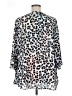 Spense 100% Polyester Animal Print Silver 3/4 Sleeve Blouse Size 1X - photo 2