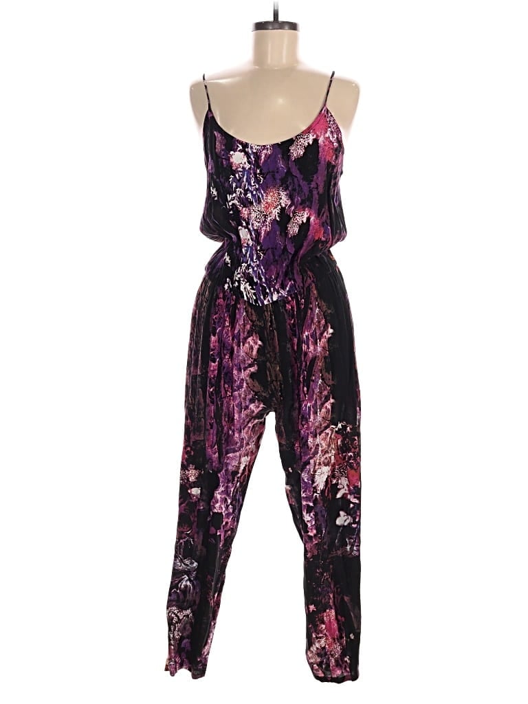 Motel Rocks Jumpsuit: Purple Graphic Pattern Jumpsuits - Size Medium