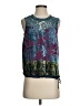 Tiny Print Teal Sleeveless Blouse Size XS - photo 1