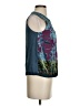 Tiny Print Teal Sleeveless Blouse Size XS - photo 4