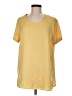 Ann Taylor 100% Silk Color Block Yellow Short Sleeve Top Size M - photo 1