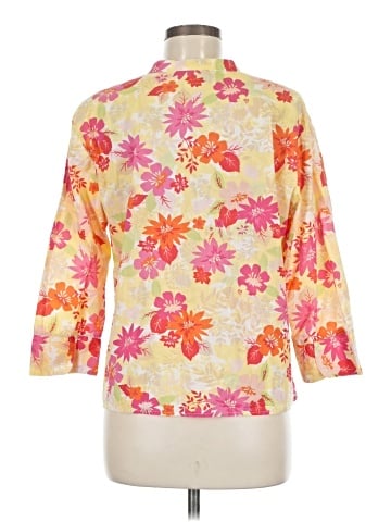 JM Collection 3/4 Sleeve Button-Down Shirt (view 2)