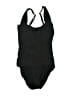 Aqua Green Solid Black One Piece Swimsuit Size S - photo 1