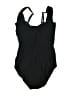 Aqua Green Solid Black One Piece Swimsuit Size S - photo 2
