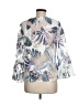 Donna Degnan Floral Tropical Silver 3/4 Sleeve Blouse Size 8 - photo 2
