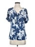 Liz McCoy Blue Short Sleeve Blouse Size S - photo 1