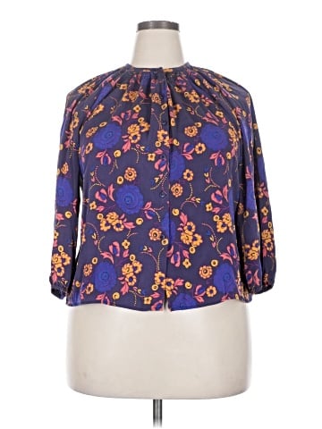 Tucker 3/4 Sleeve Silk Top (view 1)