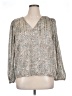 1.State 100% Polyester Paisley Silver 3/4 Sleeve Blouse Size XL - photo 1