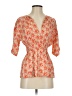 Joie 100% Viscose Print Orange Short Sleeve Blouse Size XS - photo 1