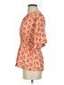 Joie 100% Viscose Print Orange Short Sleeve Blouse Size XS - photo 5