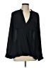 Maeve 100% Polyester Black Blue Long Sleeve Blouse Size 12 - photo 1