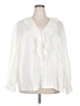 Torrid Ivory Long Sleeve Blouse Size 3X Plus (3) - photo 1