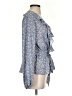 Max Studio Paisley Blue Long Sleeve Blouse Size S - photo 4