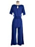 Anrabess Solid Blue Jumpsuit Size S - photo 2