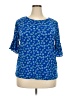 Elle Blue Short Sleeve Blouse Size XXL - photo 1