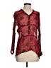 Sundance 100% Cupro Print Red 3/4 Sleeve Blouse Size S - photo 1