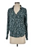 Maeve 100% Rayon Print Teal Long Sleeve Blouse Size 4 - photo 1