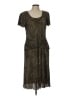 Connected Apparel 100% Polyester Brown Casual Dress Size 12 - photo 1