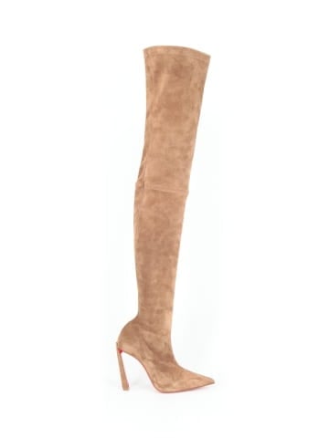 Christian Louboutin Suede Over-the-Knee 125mm Boots (view 1)
