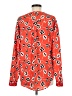 Juicy Couture 100% Polyester Print Orange Long Sleeve Blouse Size M - photo 2