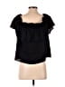 Express 100% Polyester Black Short Sleeve Top Size M - photo 2