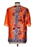Chico's Print Orange Short Sleeve Blouse Size Lg (2) - photo 2