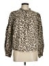 J.Crew 100% Cotton Animal Print Tan Long Sleeve Blouse Size M - photo 1