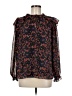 J by Joie 100% Polyester Print Red Black Long Sleeve Blouse Size M - photo 1