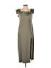 Elliatt Solid Gray Casual Dress Size L - photo 1