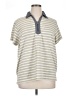 Chic Stripes Gray Short Sleeve Top Size XL - photo 1
