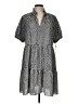 CeCe Checkered-gingham Gray Casual Dress Size L - photo 1