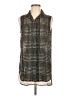 J.Crew 100% Polyester Houndstooth Black Sleeveless Blouse Size 6 - photo 1