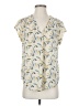 Monday Fun 100% Polyester Ivory Short Sleeve Blouse Size S - photo 1