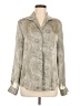 Talbots Paisley Gray Long Sleeve Blouse Size 8 - photo 1