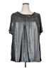 Style&Co Metallic Silver Short Sleeve Blouse Size 3X - photo 1