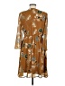 Calvin Klein 100% Polyester Print Brown Casual Dress Size 6 - photo 2