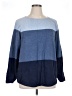 Karen Scott 100% Cotton Color Block Blue Pullover Sweater Size XL - photo 1