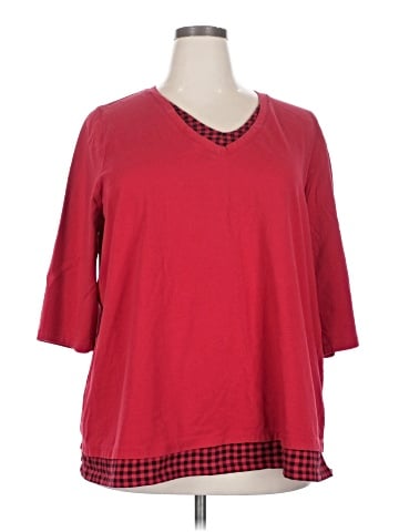 SUPREMA Essentials by Catherines 3/4 Sleeve Top (view 1)