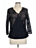 Coldwater Creek 100% Polyester Black 3/4 Sleeve Blouse Size L - photo 1