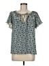 Max Studio 100% Polyester Blue Short Sleeve Blouse Size M - photo 1