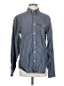 Gap Chevron-herringbone Blue Long Sleeve Button-Down Shirt Size S - photo 1