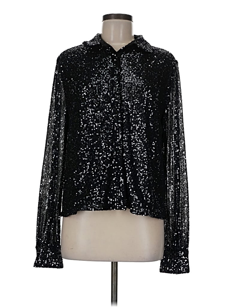 Pre-owned On Twelfth Long Sleeve Blouse In Black